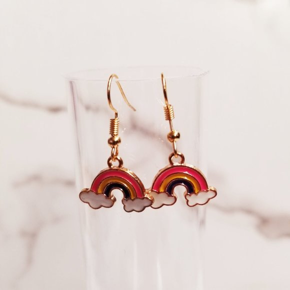 Rainbow W/ Cloud Charm Earrings - Picture 6 of 6